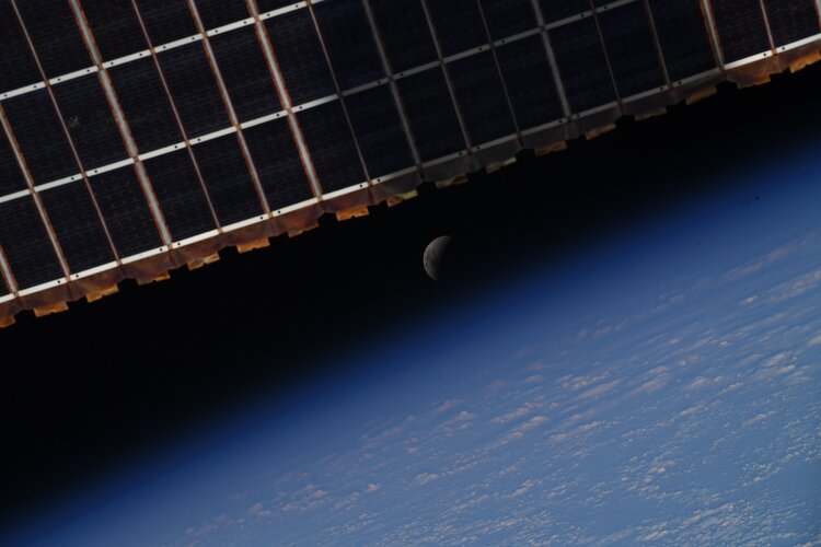 Lunar eclipse captured by Samantha Cristoforetti aboard the International Space Station