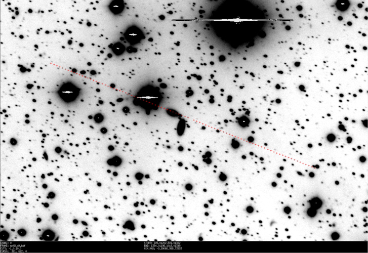 A busy field of stars hide once-risky asteroid 2021 QM1