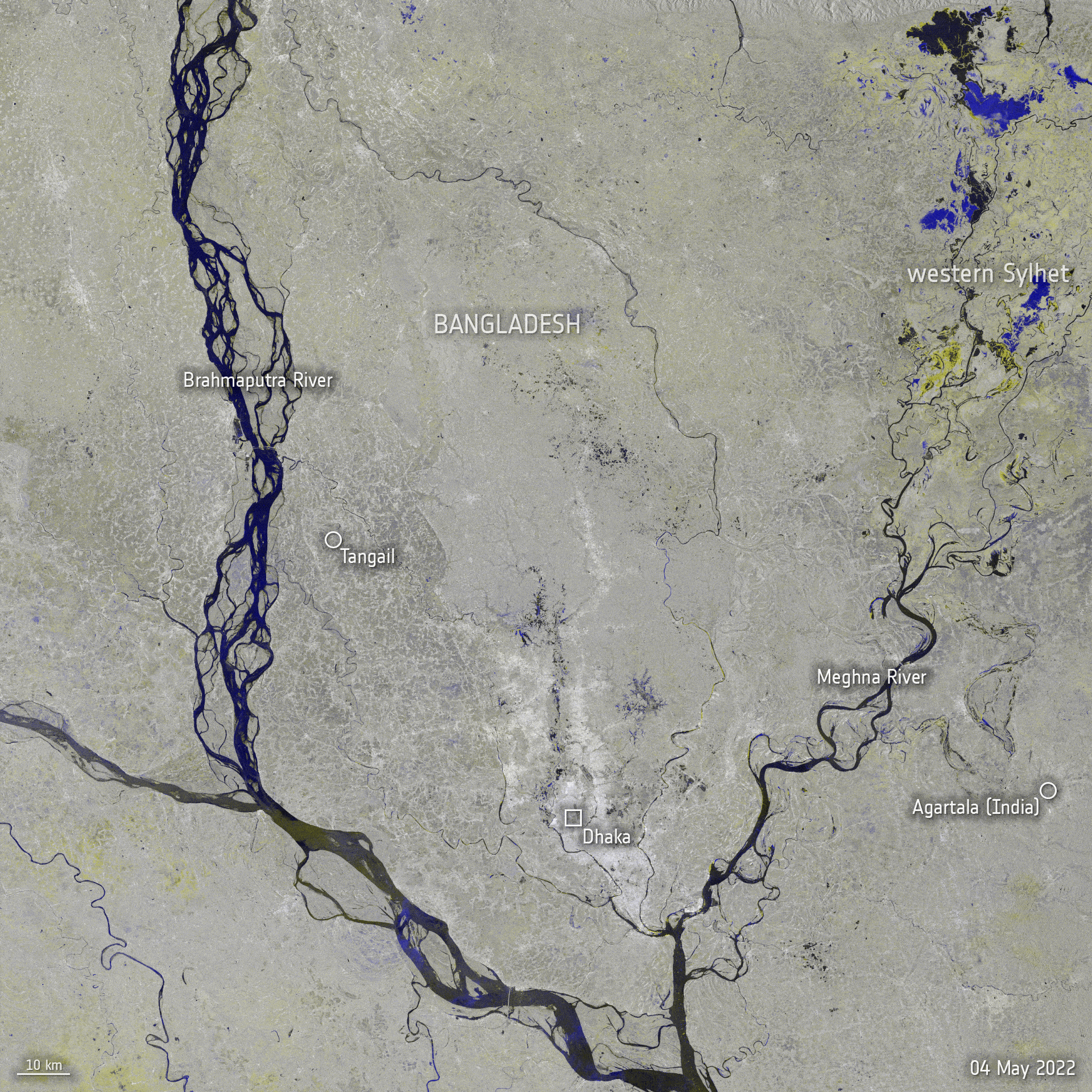 ESA - Copernicus Sentinel-1 maps Bangladesh flood