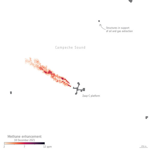 Methane plume from the Zaap-C platform