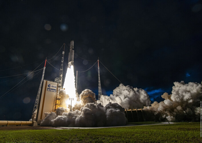 22 June 2022: Flight VA257, Ariane 5's first launch of 2022, carried two telecommunications satellites, MEASAT-3d and GSAT-24 to geostationary transfer orbit from Europe's Spaceport in French Guiana