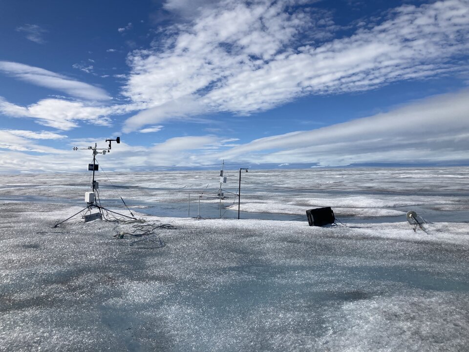 Weather station high on the Greenland ice sheet