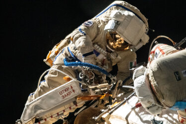 A spacewalk full of firsts