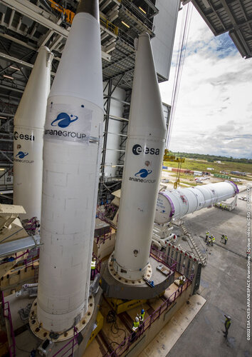 Ariane 6 central core verticalisation 11 July 2022