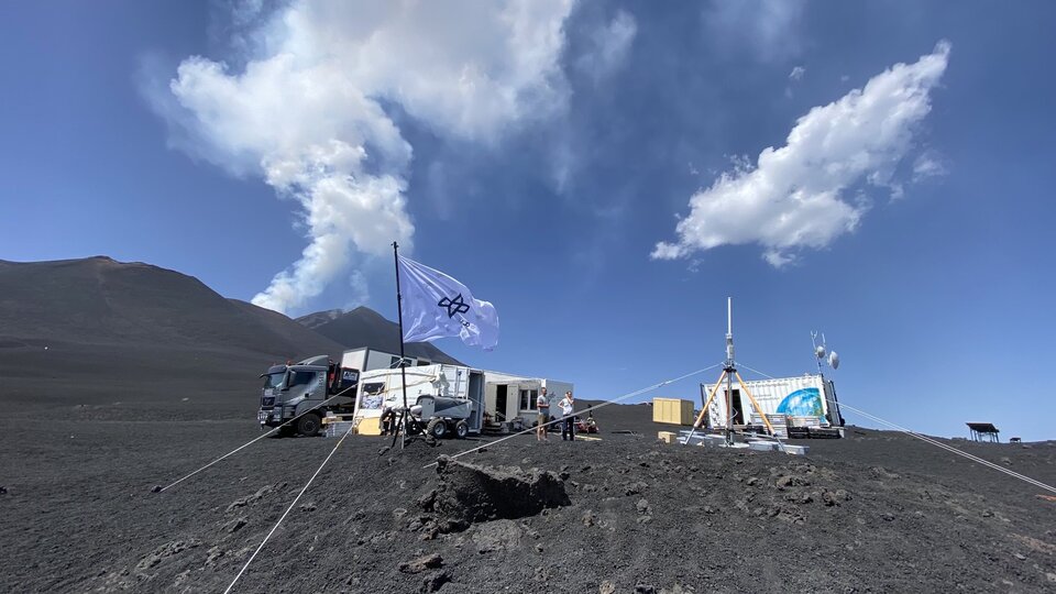 Base camp on Mount Etna
