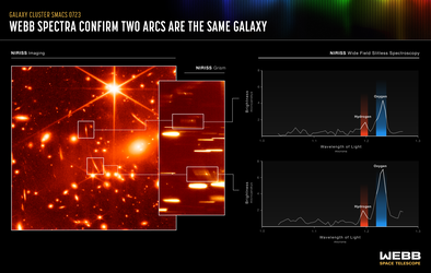 Webb spectra confirm two arcs are the same galaxy 