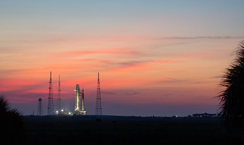 Artemis I on the launchpad