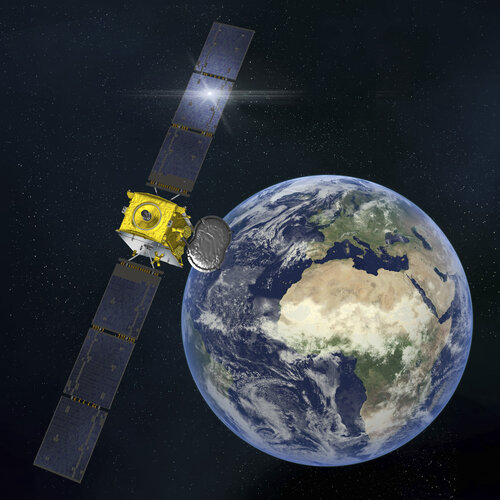 Artists impression of the Eutelsat Quantum telecommunications satellite