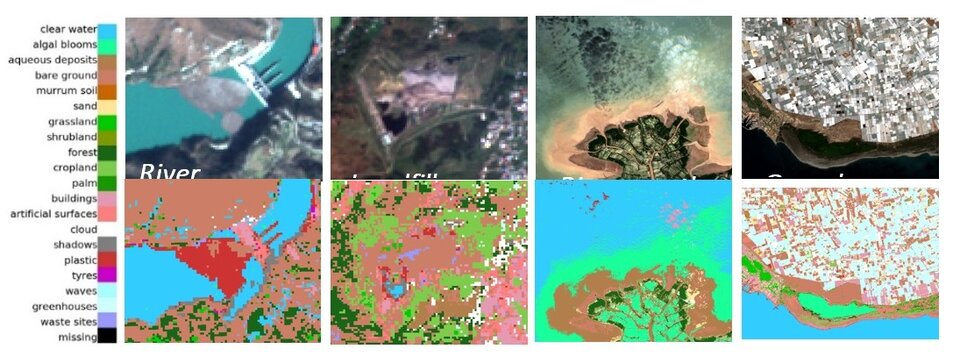 Machine learning algorithm to detect plastic accumulations on beaches and at sea