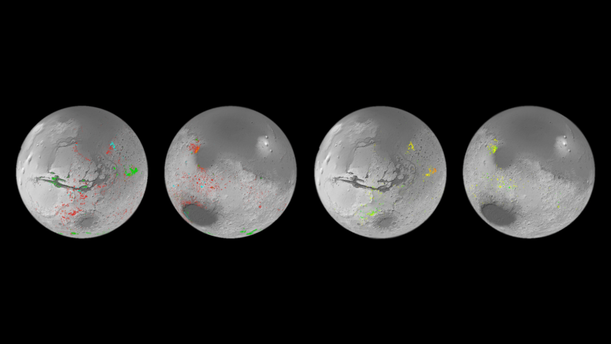 Mars global map of hydrated minerals