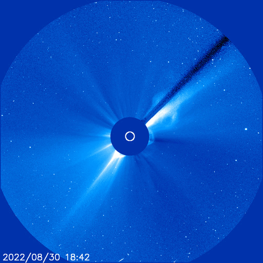 SOHO captures coronal mass ejection blasting from the Sun's far side in the direction of Venus