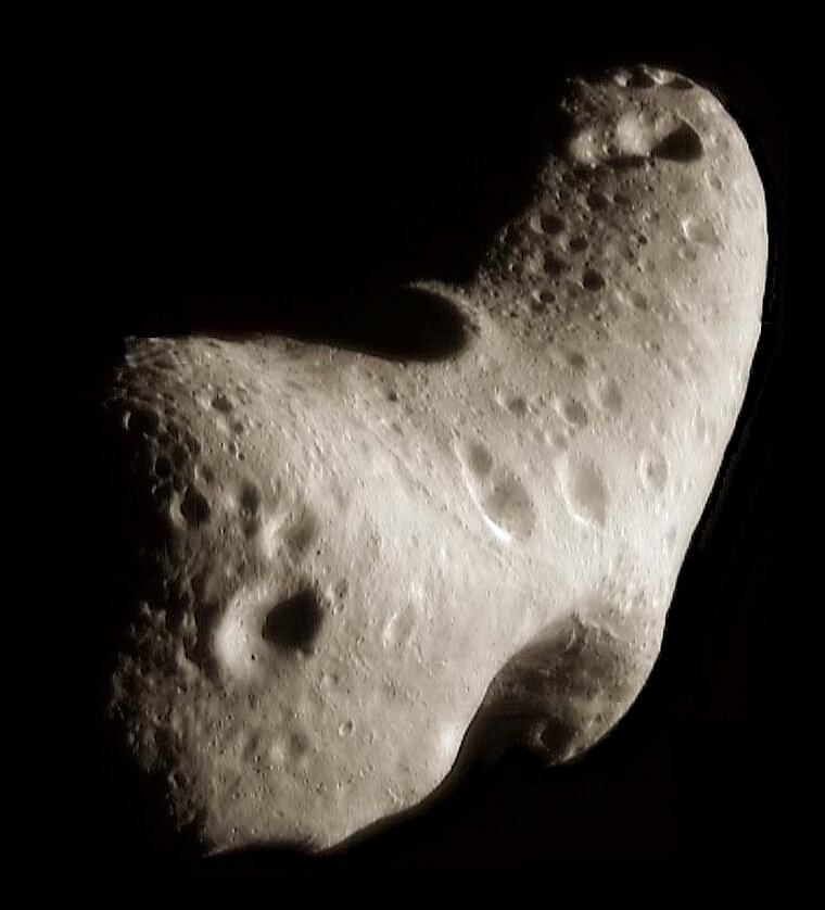 Asteroid Eros, as seen by NEAR Shoemaker