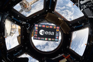 ESA astronaut patch in space