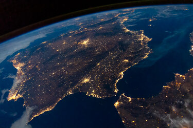 Iberian Peninsula under the Moonlight