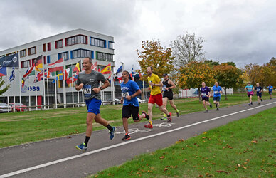 Space-enabled sports photo app captures Harwell campus fun run