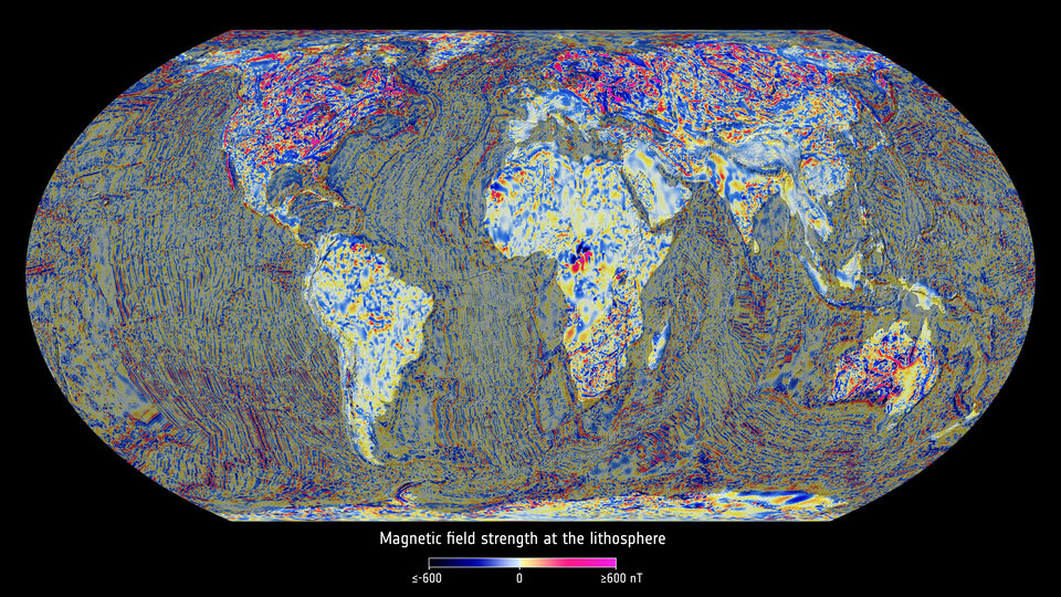 Strength of the magnetic field at Earth’s lithosphere