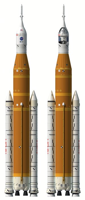 Cutaway view of Artemis I rocket with the European Service Module on top