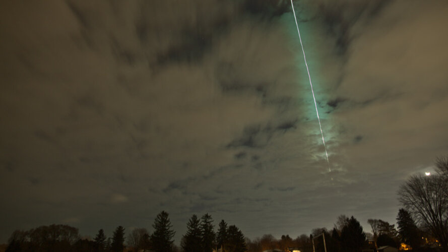 Time-lapse photograph of 2022 WJ1 taken by astronomer Robert Weryk in Ontario, Canada