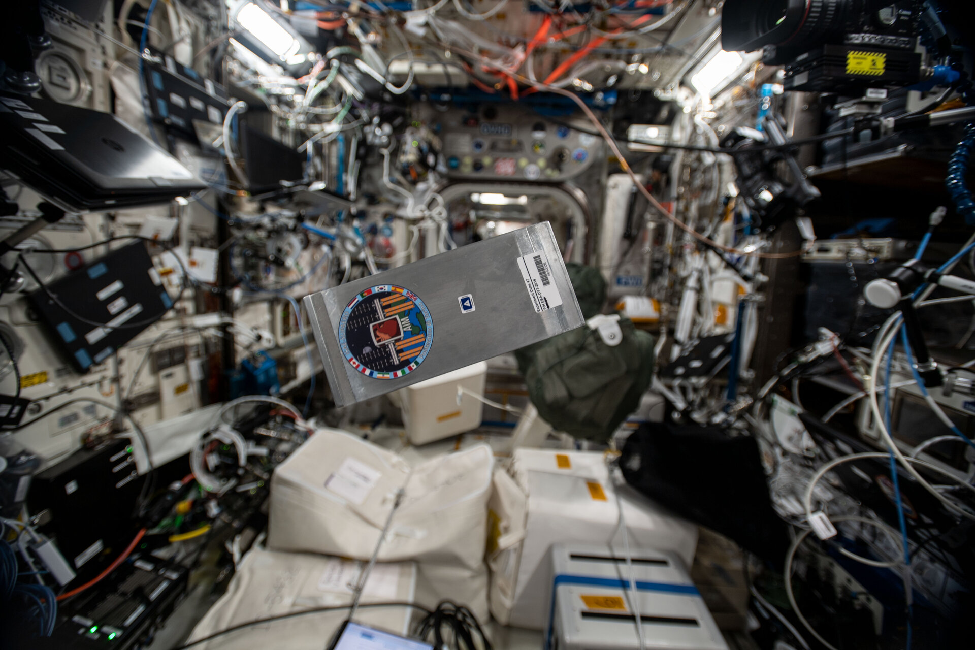 Artery in Microgravity experiment floating inside the Columbus Laboratory on the International Space Station moments before Josh Cassada commissions it