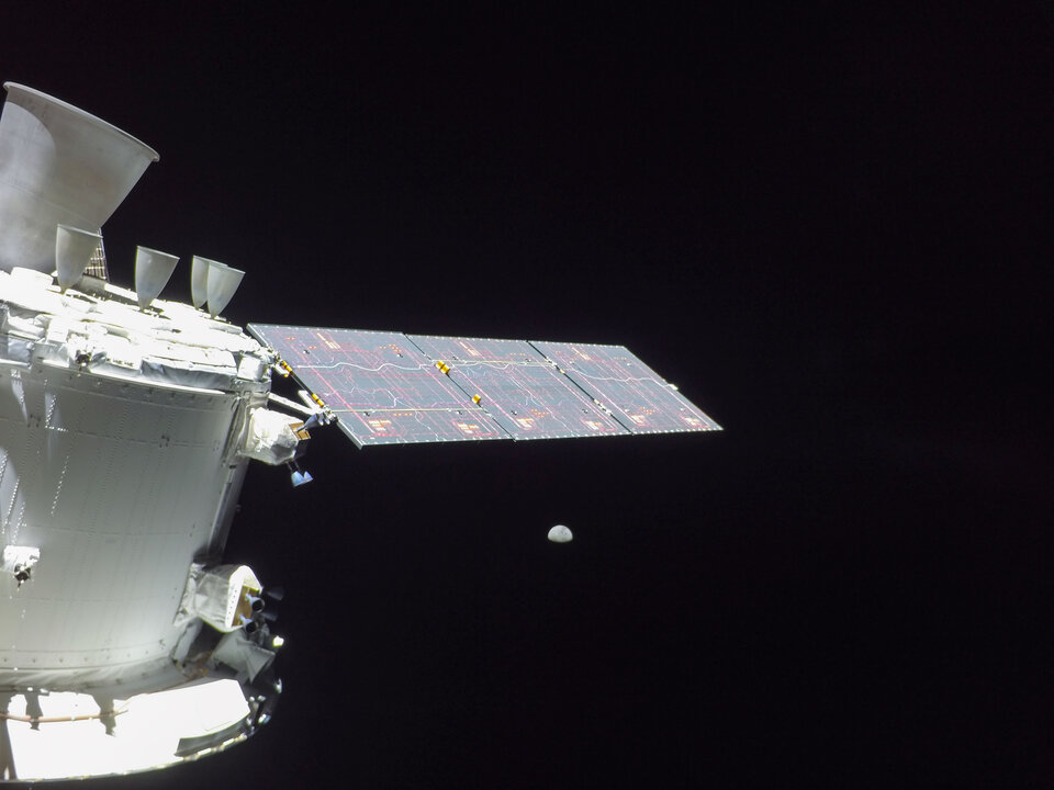 European Service Module and a distant Moon