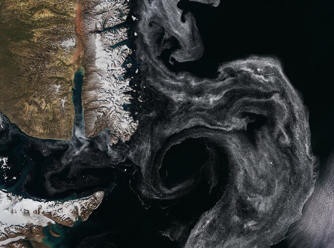 The Liverpool Land peninsula, on the east coast of Greenland, is featured in this Copernicus Sentinel-2 image.