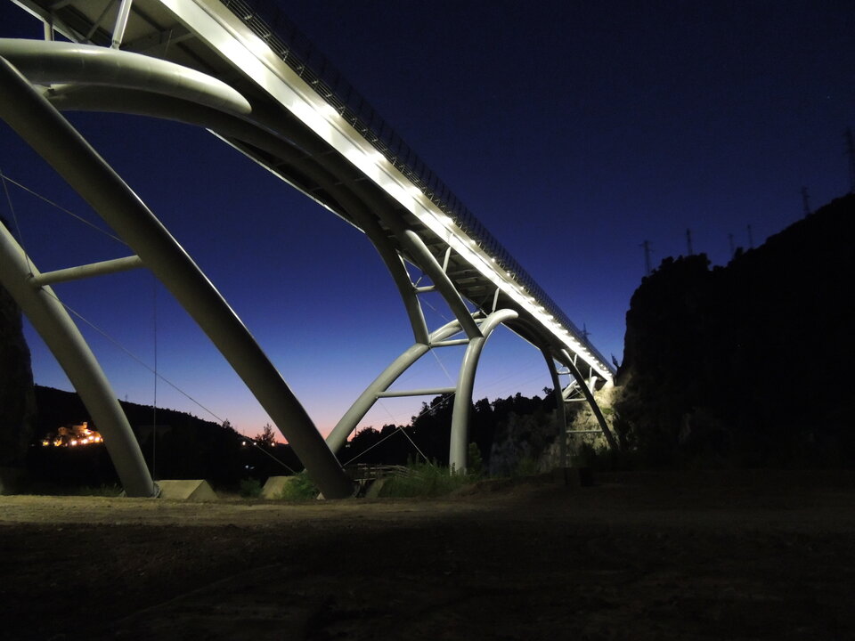 Steel arch bridge in Valnerina Valley, Italy