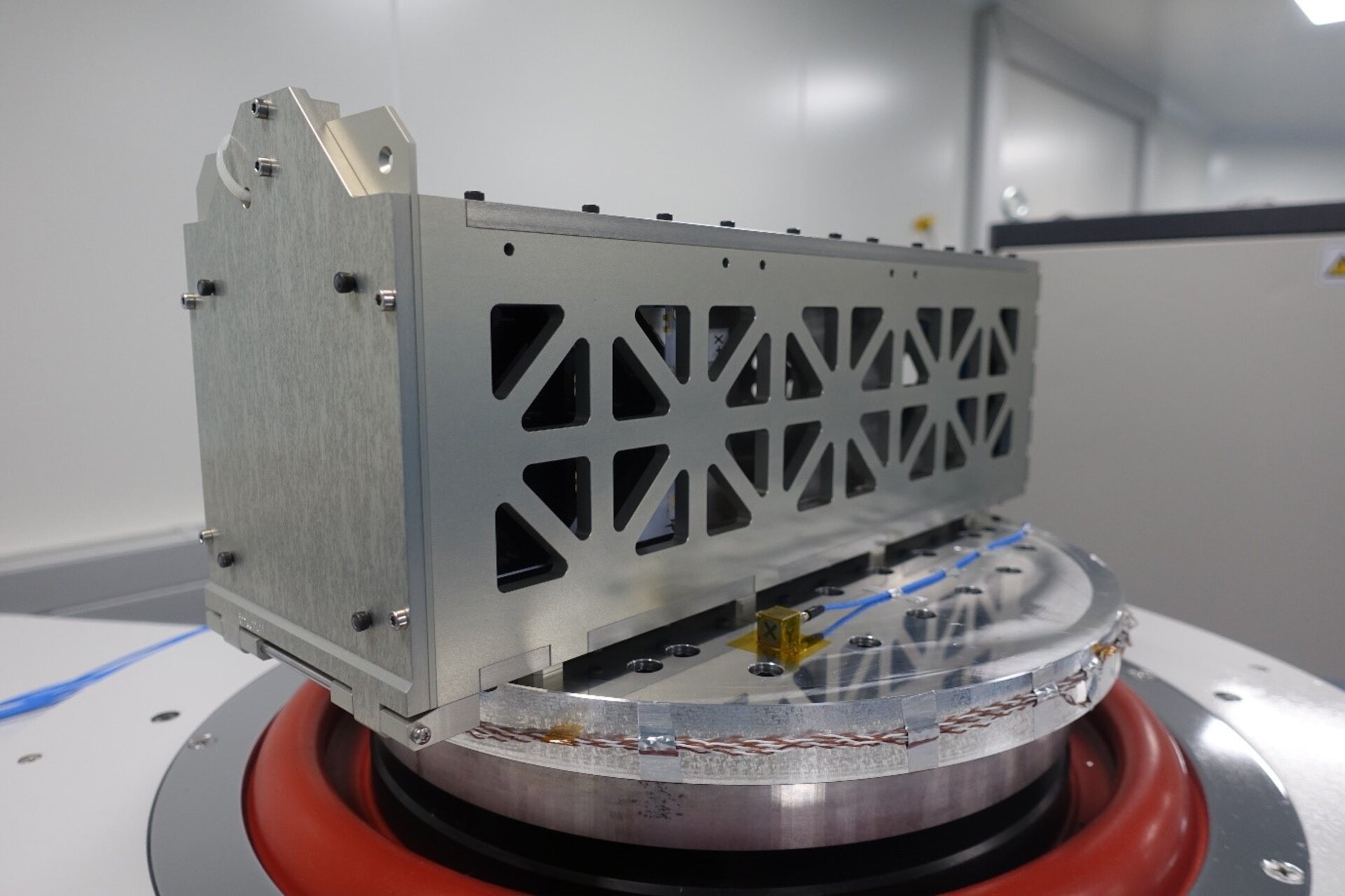 ISTSat-1 installed inside the Test Deployer.