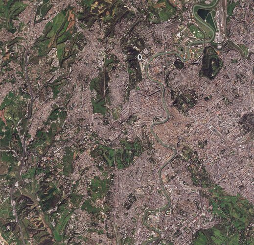 The historic centre of Rome, Italy’s capital city, is featured in this image captured on 28 March 2023.