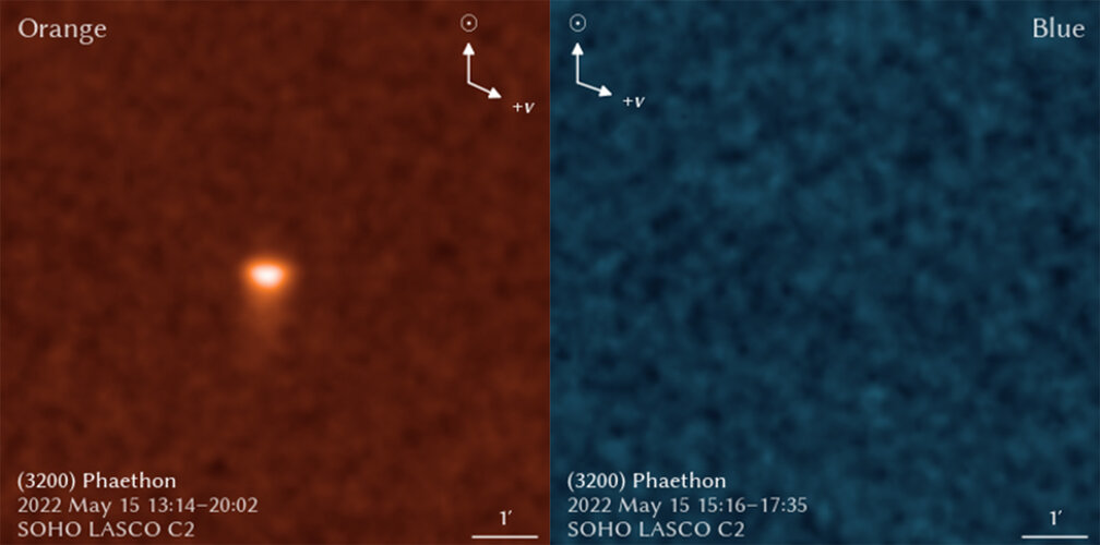 Phaethon shines and vanishes