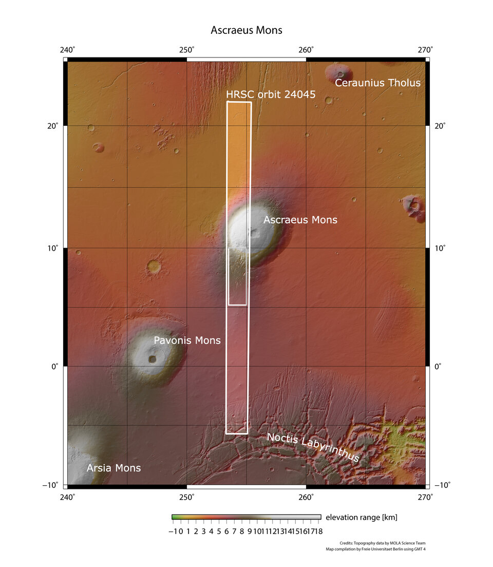 Broader view of Ascraeus Mons