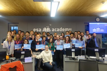 ESEC students with their certificates
