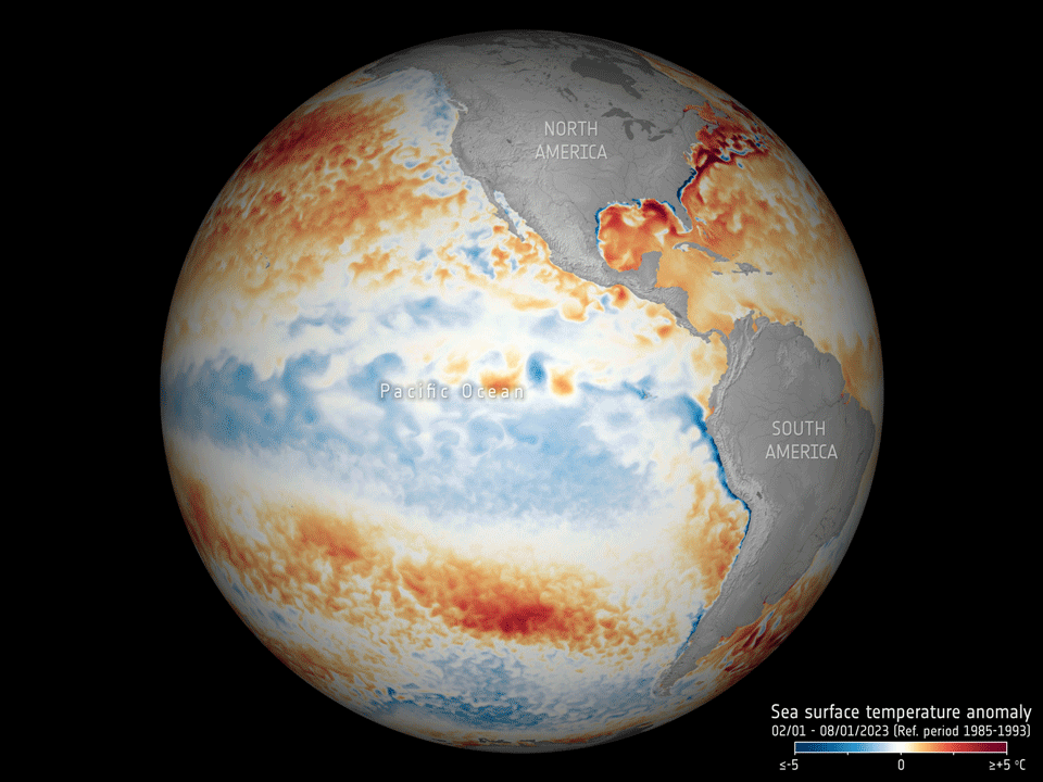 Sea-surface temperature January to mid-May 2023 