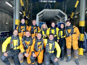 ESA participants of the helicopter underwater escape training