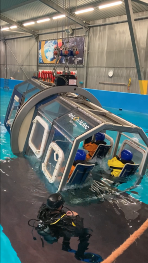 Helicopter underwater escape training