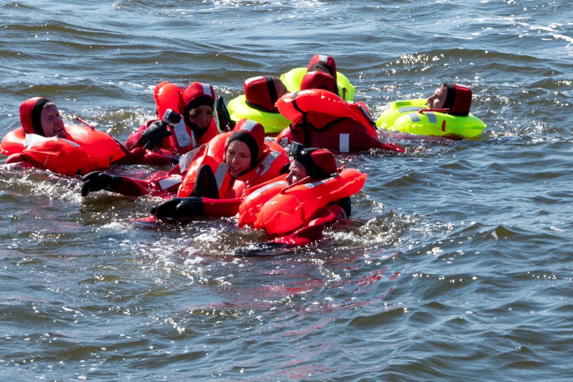 ESA astronaut class of 2022 during sea survival.