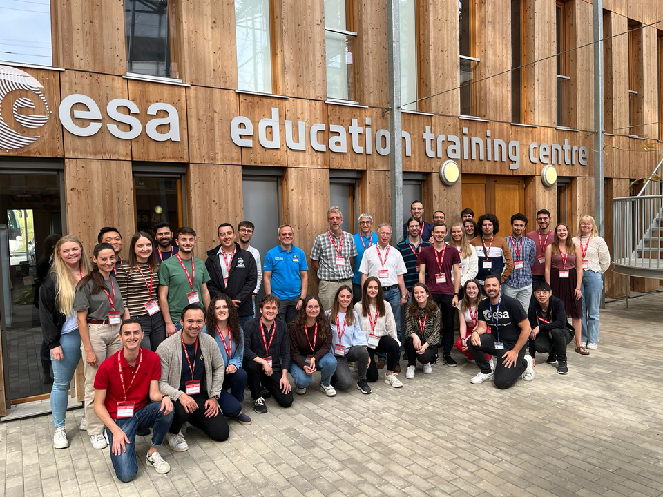 University students and trainers at ESEC-Galaxia in Belgium