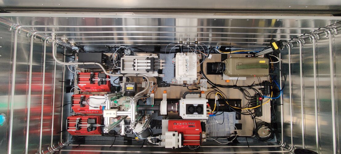 Functional units in the assembled experimental rack.
