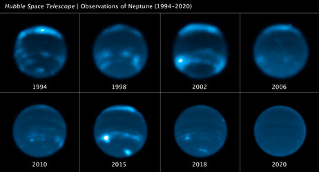 Neptune cloud cover over three decades