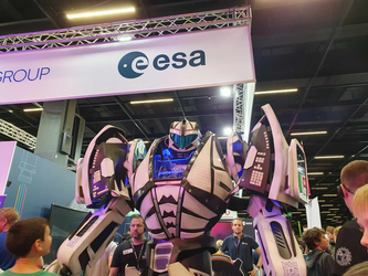 The ESA stand at Gamescom 2023 in Cologne, Germany.