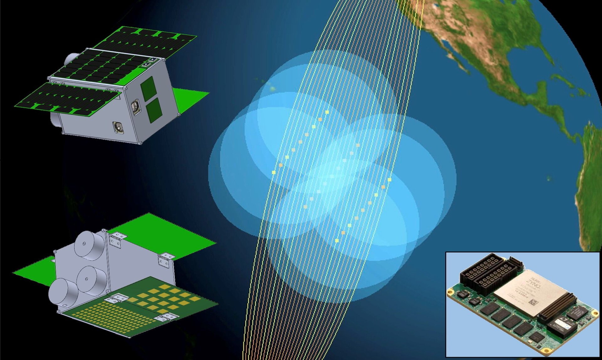 Collaborating CubeSats for monitoring Earth