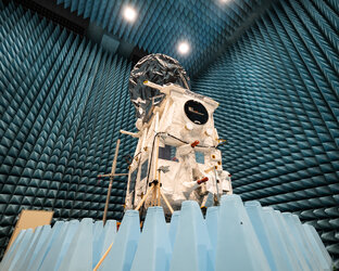 EarthCARE standing proud in the anechoic chamber