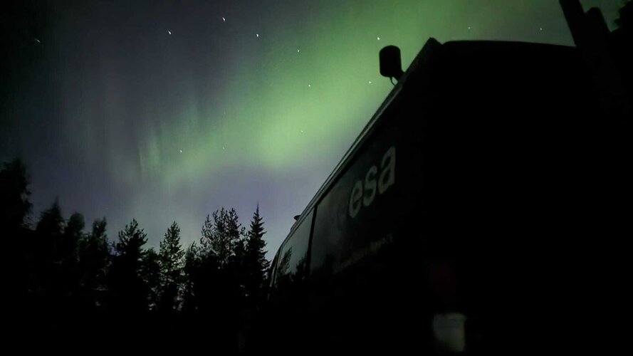 Northern Lights over ESA's testbed vehicle