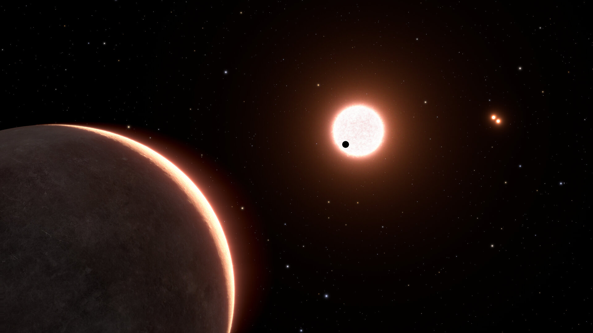 허블은 가장 가까운 지구 크기의 이동 행성의 크기를 측정합니다.