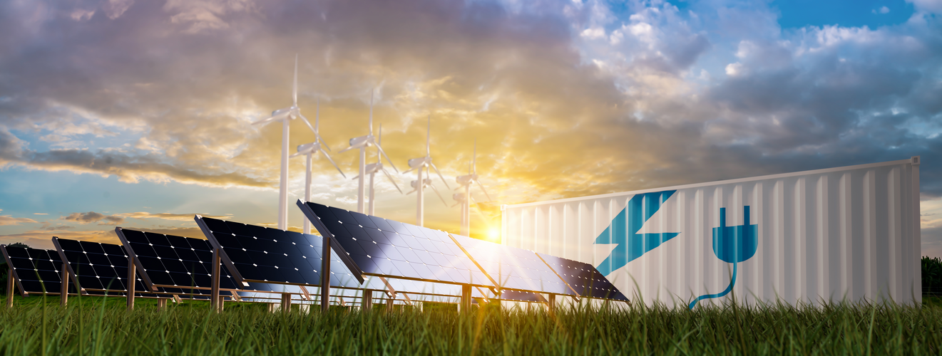 Solar cell plant and wind generators in the urban area connected to the smart grid