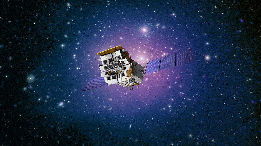 Illustration of the Einstein Probe spacecraft.