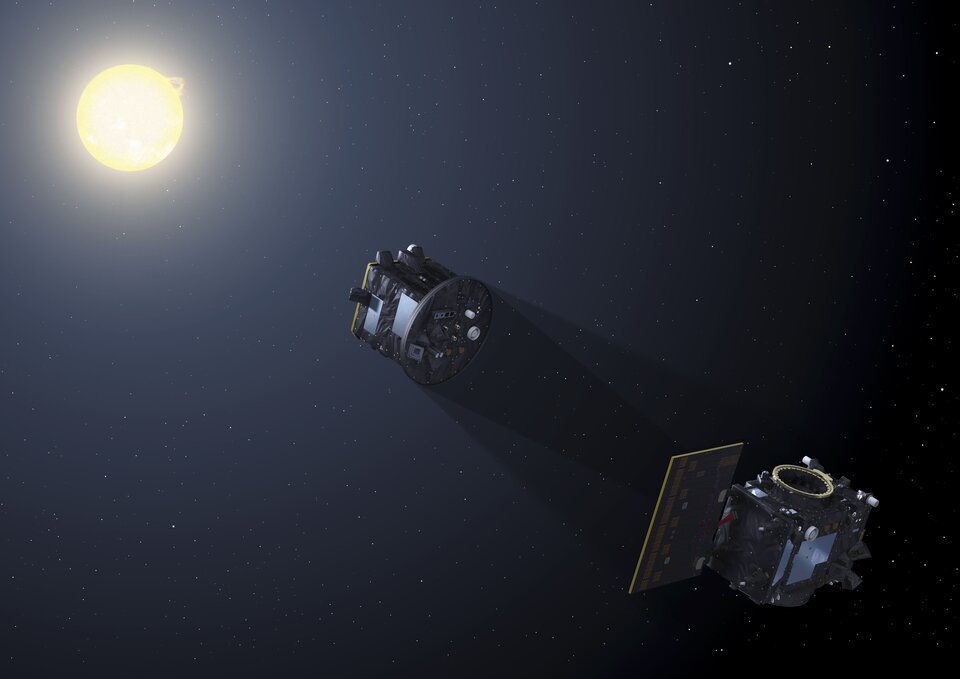 Proba-3 Satelliten erzeugen eine künstliche Sonnenfinsternis