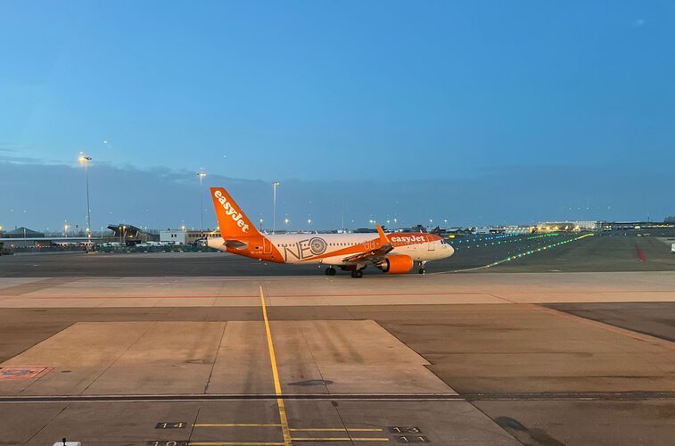 The inaugural flight using the Iris technology - Image courtesy of John Ballantyne