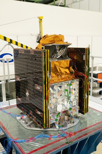 Arctic Weather Satellite positioned for environmental tests