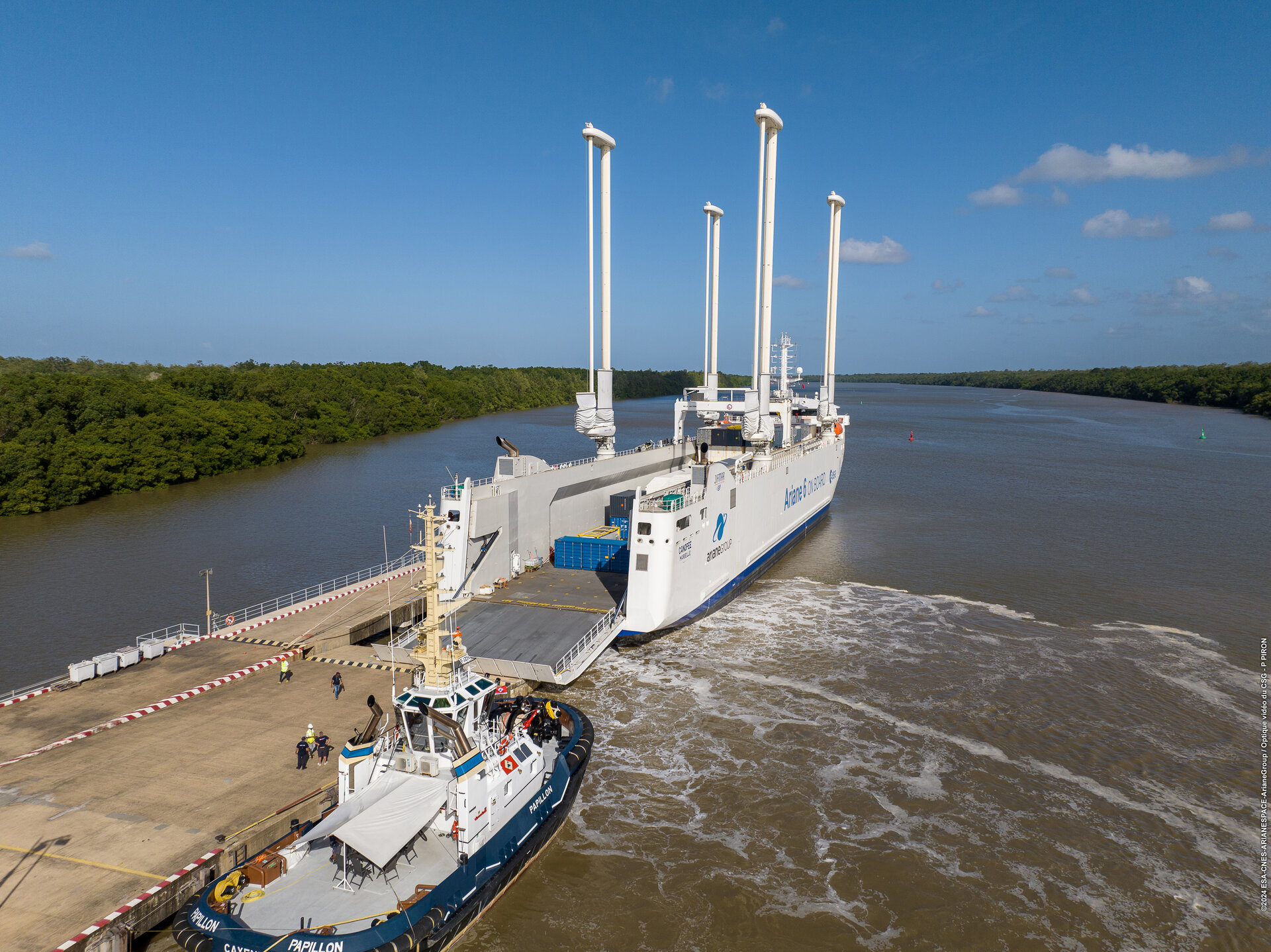 Ariane 6 rocket ship docked