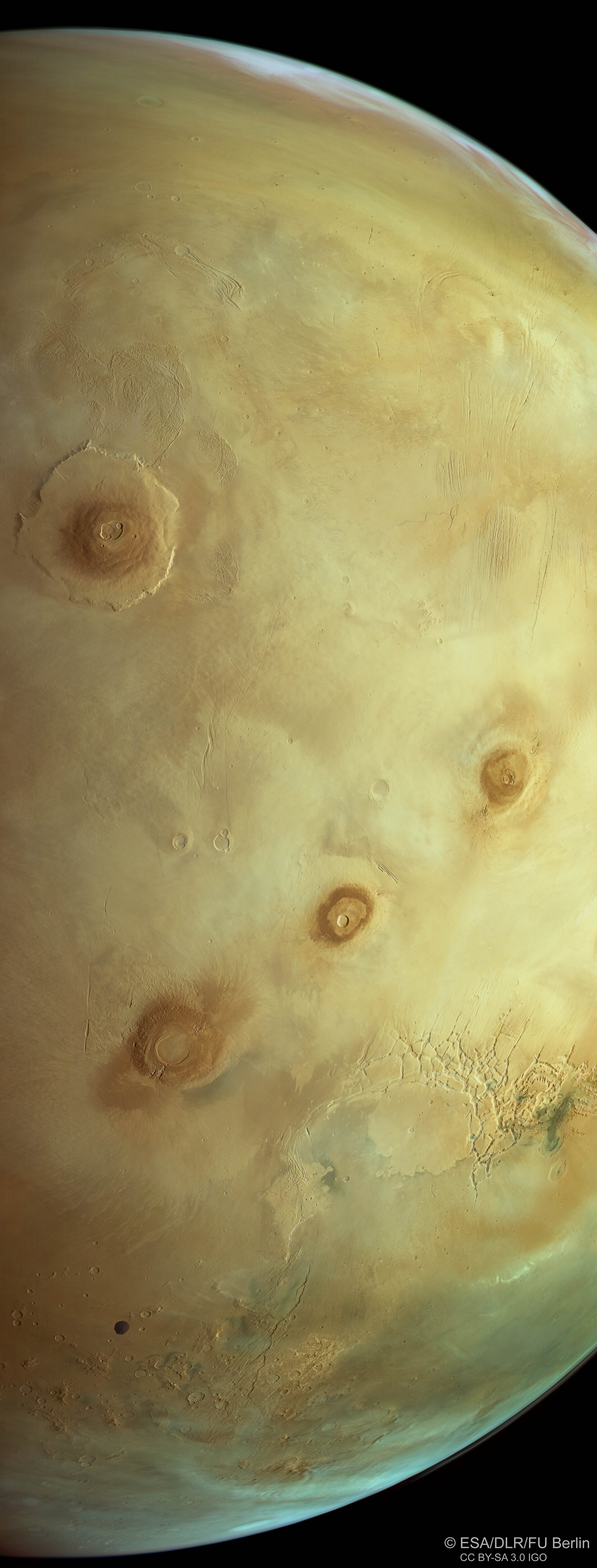 Annotated image of Mars